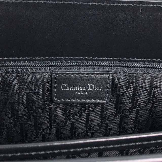 Christian Dior クリスチャン ディオール ハンドバッグ ブラック インディゴ ロゴ キャンバス レザー デニム vintage ヴィンテージ オールド 554rfk