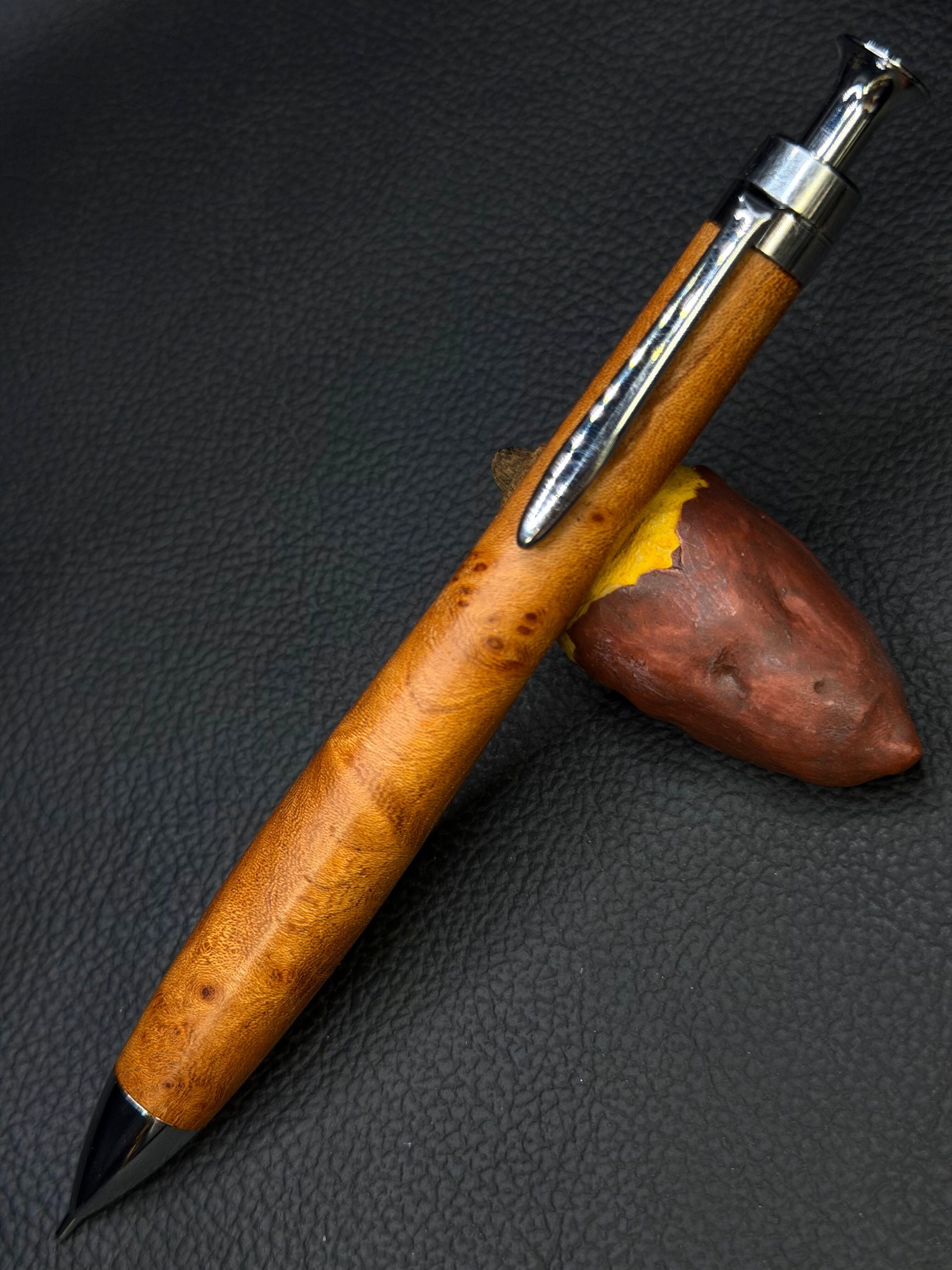 新品】 野原工芸 特上黒柿 斑紋純銀色金具 シャープペンシル ゆ様