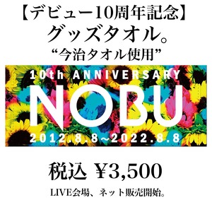 デビュー10周年記念グッズタオル。