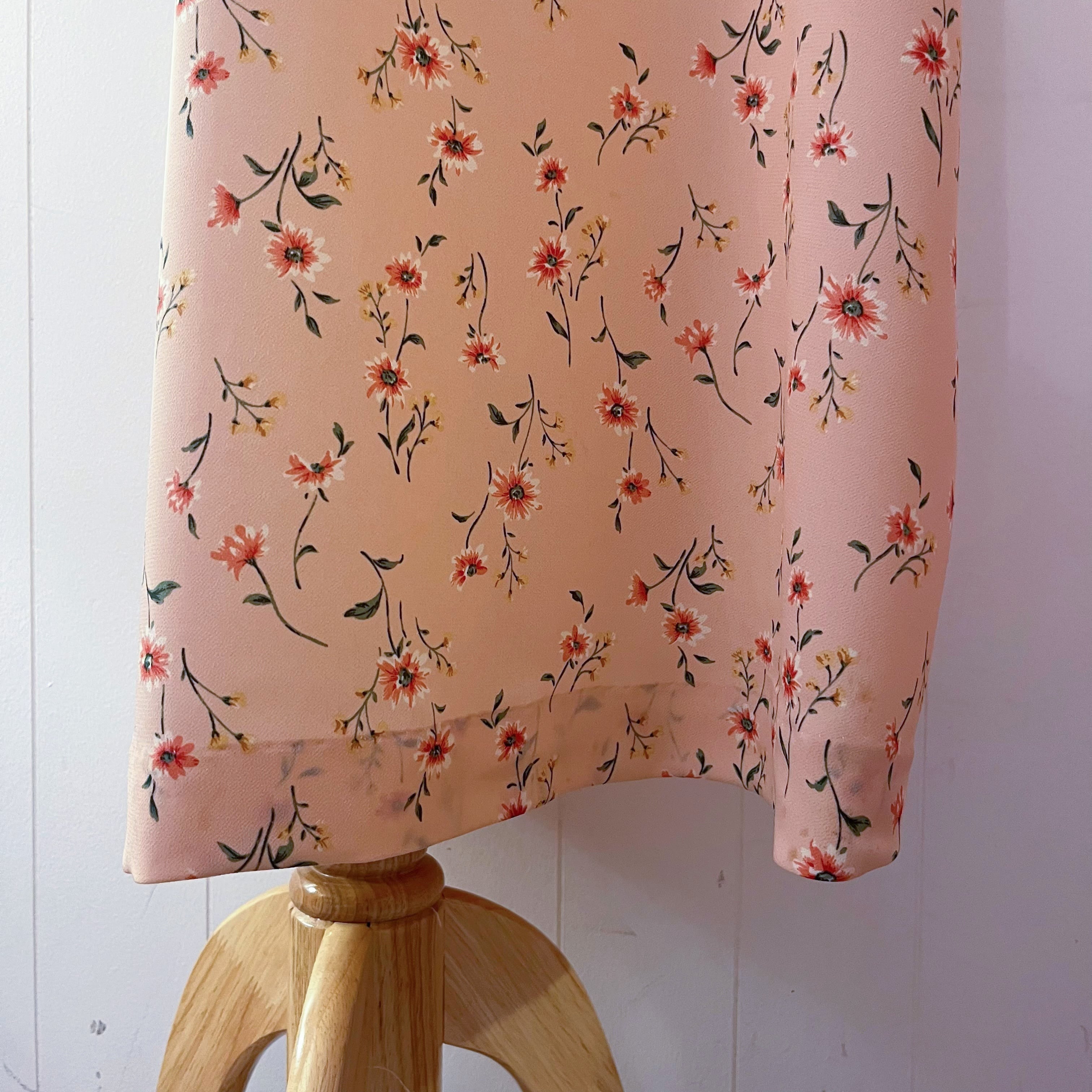 pink flower apron one-piece
