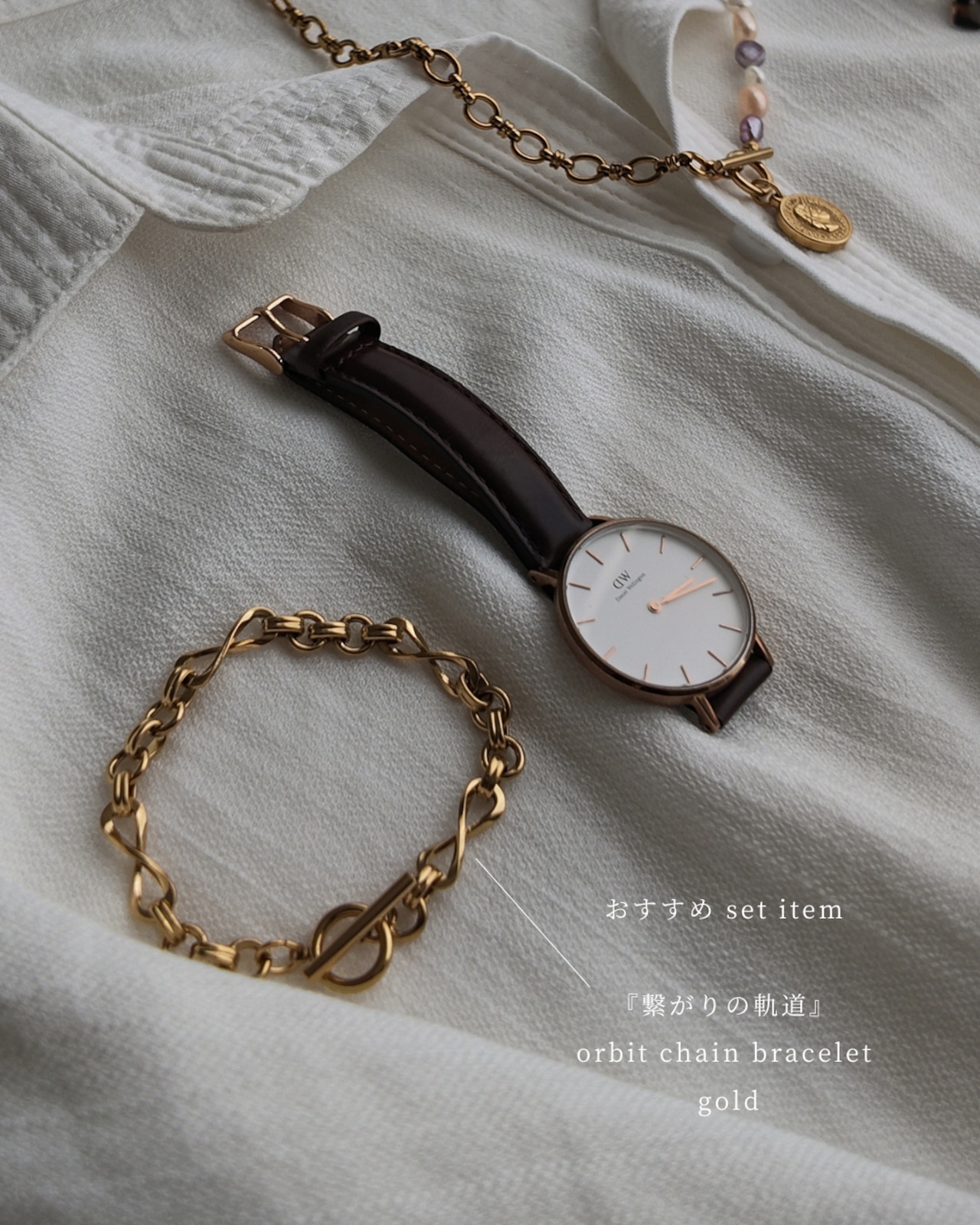 再販:『朝焼けの予感』coin pearl necklace ※8月限定color