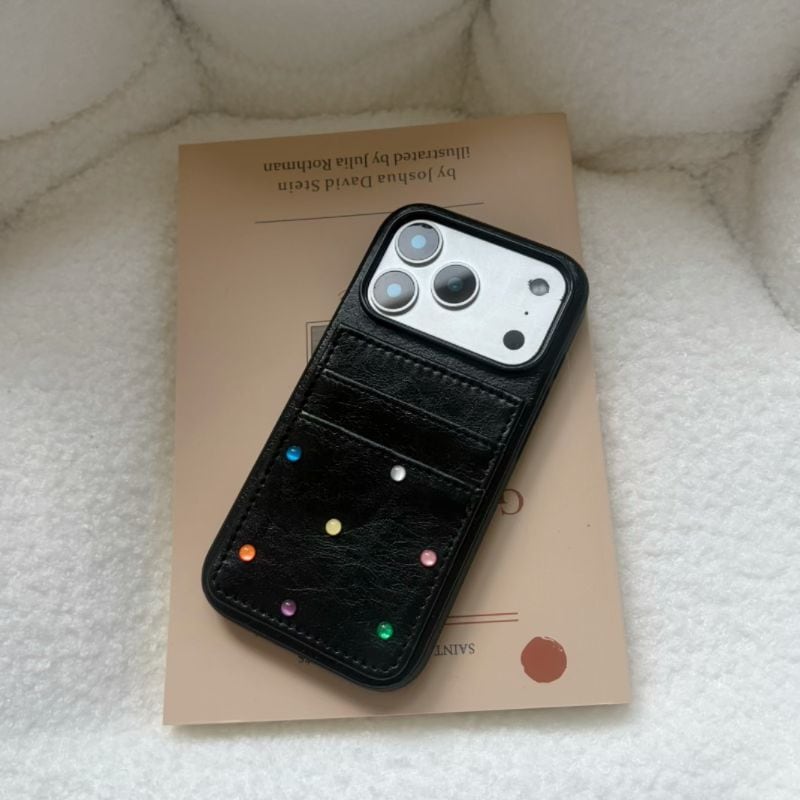 ラインストーン iphone 17 16 15 14 ケース カード収納 ポケット付き