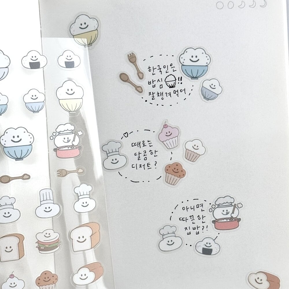 skyfolio] くも リムーバブル クリア ステッカー（全7種） | moim