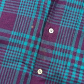 vestopia ベストピア チェック 長袖シャツ M/グリーン×赤紫系 メンズ