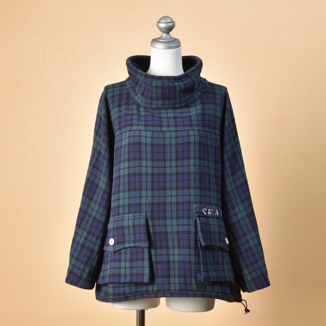 快晴堂 カイセイドウ ガールズタータンチェック・アルピーノスタンドヤッケ・ブラックウォッチ【送料無料】