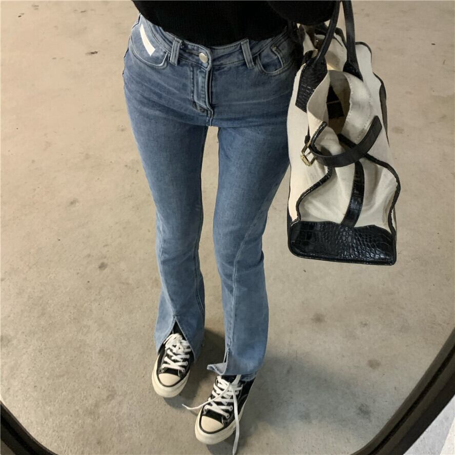 ウェストスタンダードジーンズ スプリングスリムパンツ レトロ 春物 ドラファッションホール96856138284