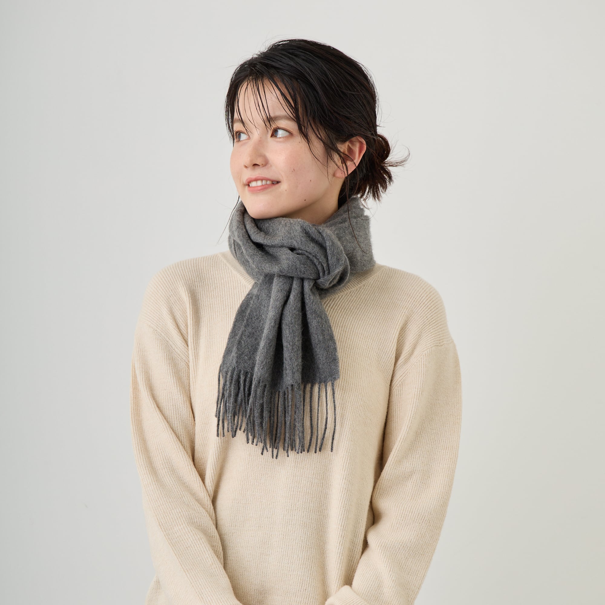 LANVIN 】ランバン☆カシミヤ100％マフラー☆グレー☆日本