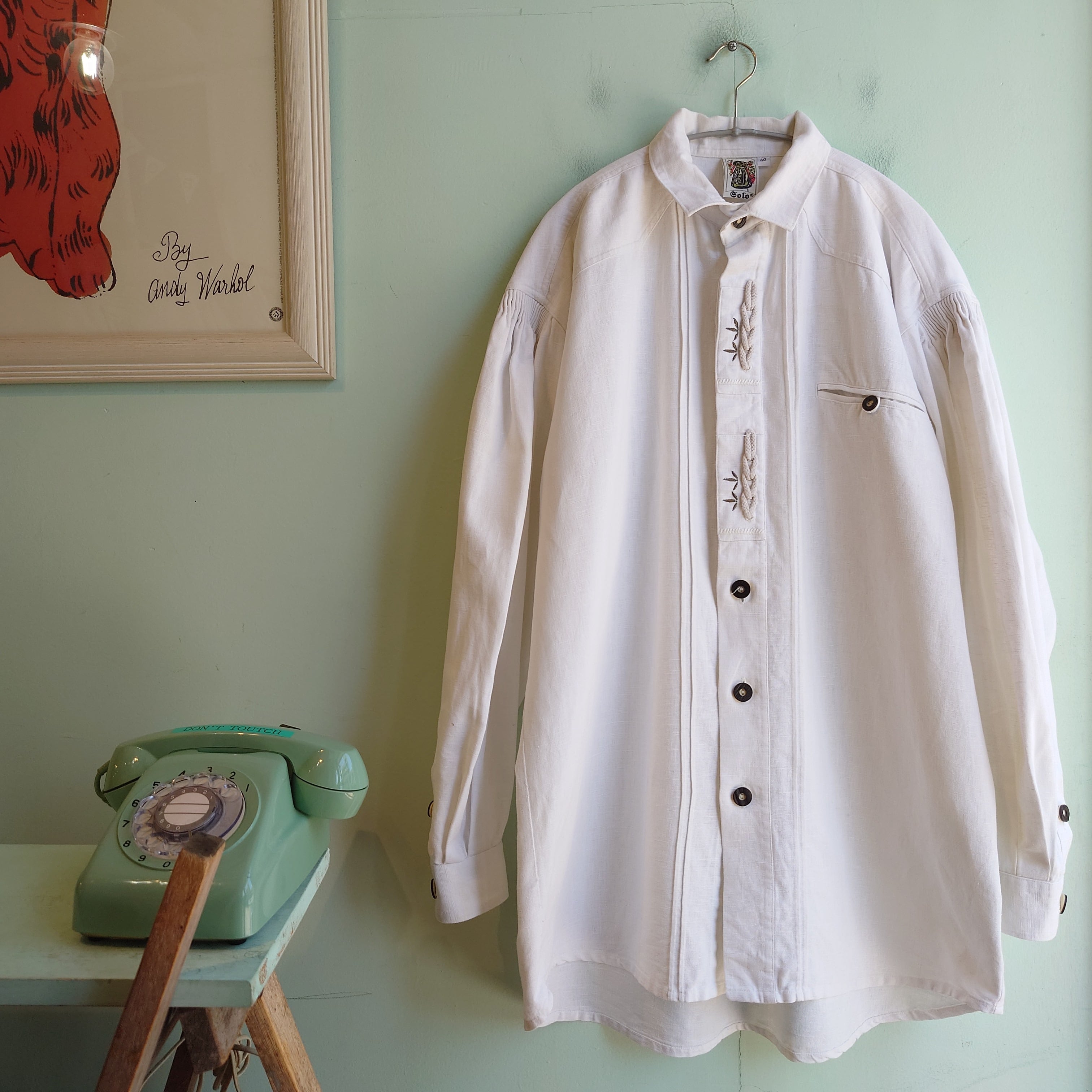 aumiihle 90-00s vintage チロルシャツ チロリアンシャツ ユーロ系 白 aumiihle 90-00s vintage チロルシャツ チロリアンシャツ ユーロ系 白