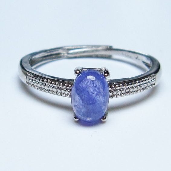 タンザナイト リング 指輪 フリーサイズ 15号 メール便可 一点物 115-7356