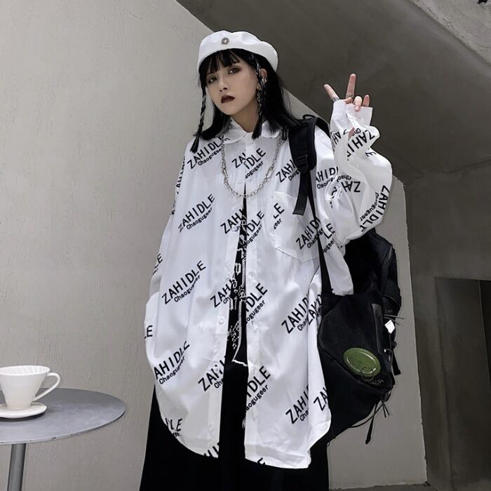 ルーズシャツ スプリングカジュアルトップス レディーススタンダードスタイルジャケット ロング レトロ 春物 ケッペル71769920782