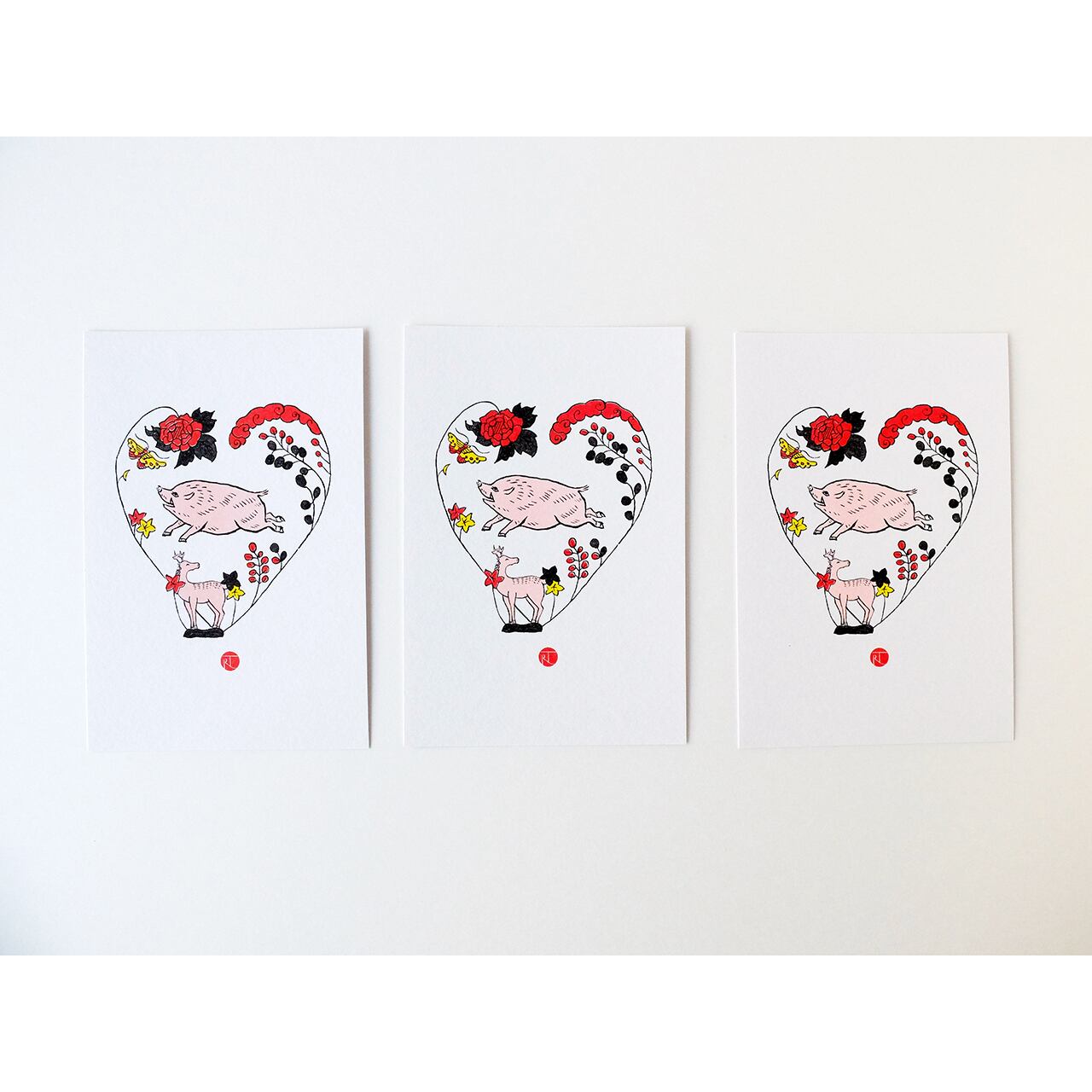 猪鹿蝶(ポストカード)3枚セット