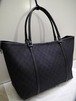 美品14万◆GUCCI グッチ GG柄 大容量 男女可 A4対応 ビジネスOK キャンバスxレザー トート ハンド バッグ 黒◆ A4対応で通勤通学にも大活躍