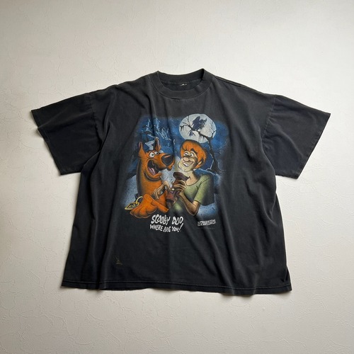 90s Scooby-Doo　フェード　アニメ　スクービー・ドゥー　Tシャツ　ブラック 古着