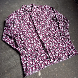 フランス製 permaflott 幾何学柄シャツ used [103040]