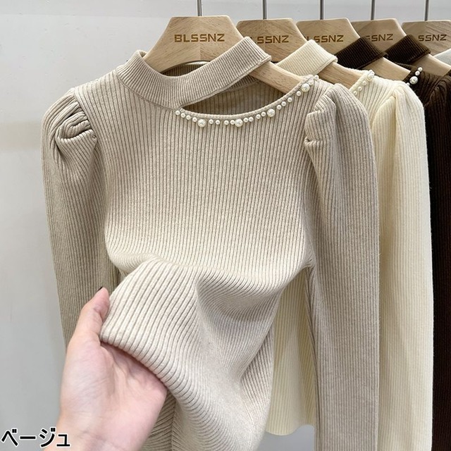 パールカットオフニット　23185