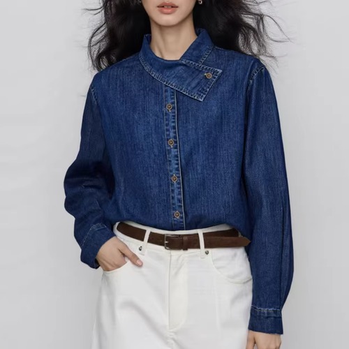 アシンメトリー デザインカラー ショートシャツ 00151 画像