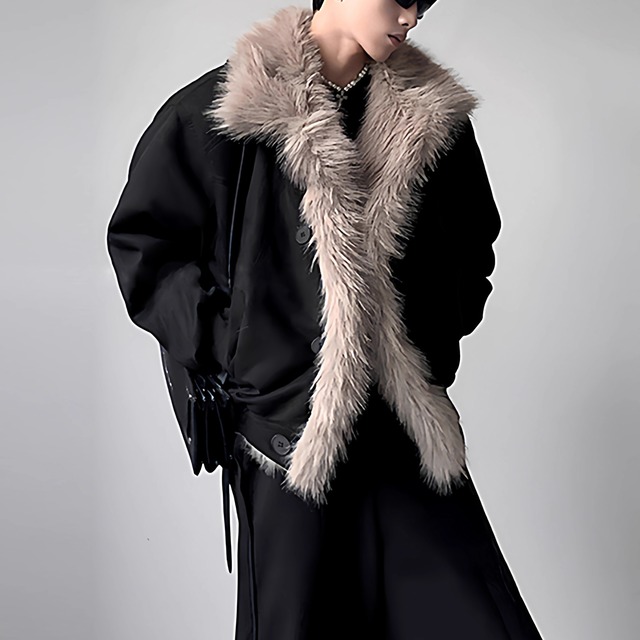 オーバーサイズ フェイクファースエードジャケット 4color MOJ0259