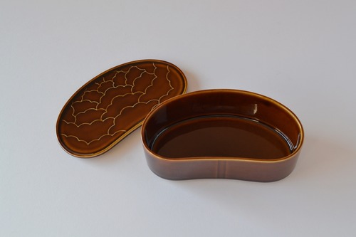 有田焼 福泉窯 繭小箱 / 飴釉