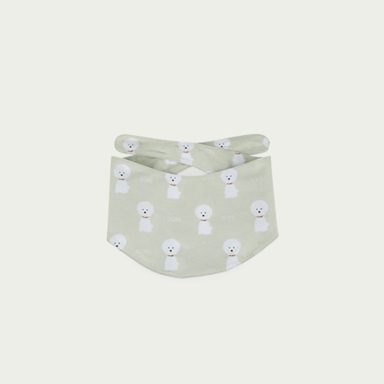 【予約】[ GOPE ] Picture Dog Bandana｜WHITE × IVORY - 1