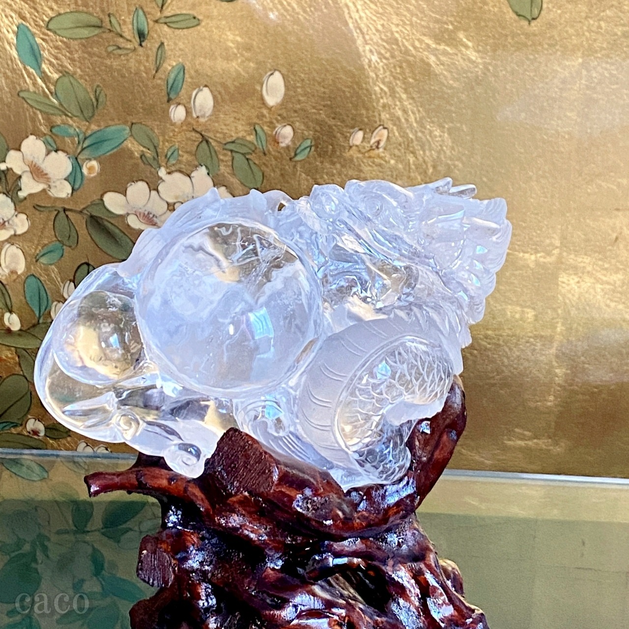 昇龍水晶 置物 彫刻(クォーツ)オブジェ 18cm theory xyz(セオリー 