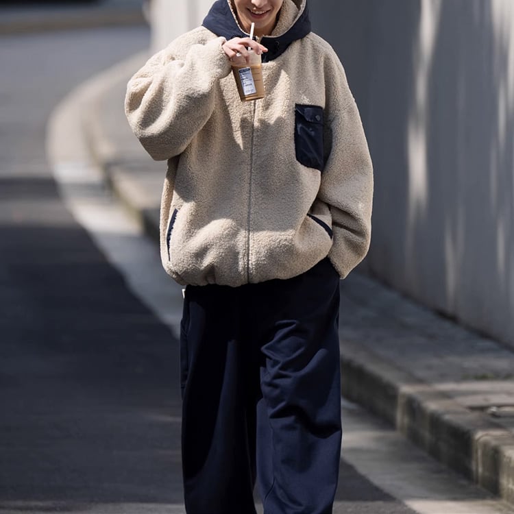 ★PATCHWORK HOODED CARDIGAN JACKET　　　A0839