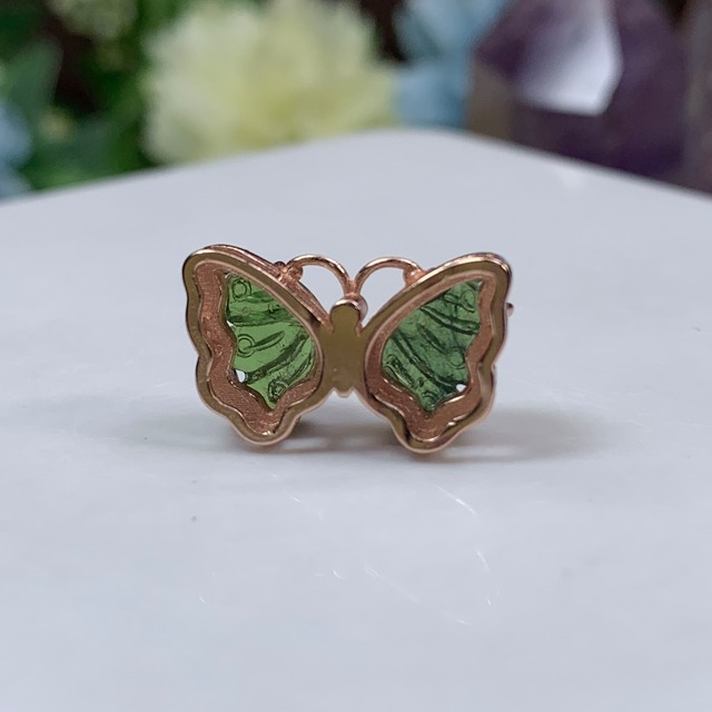 6.トルマリン蝶々・貫通穴☆パーツ