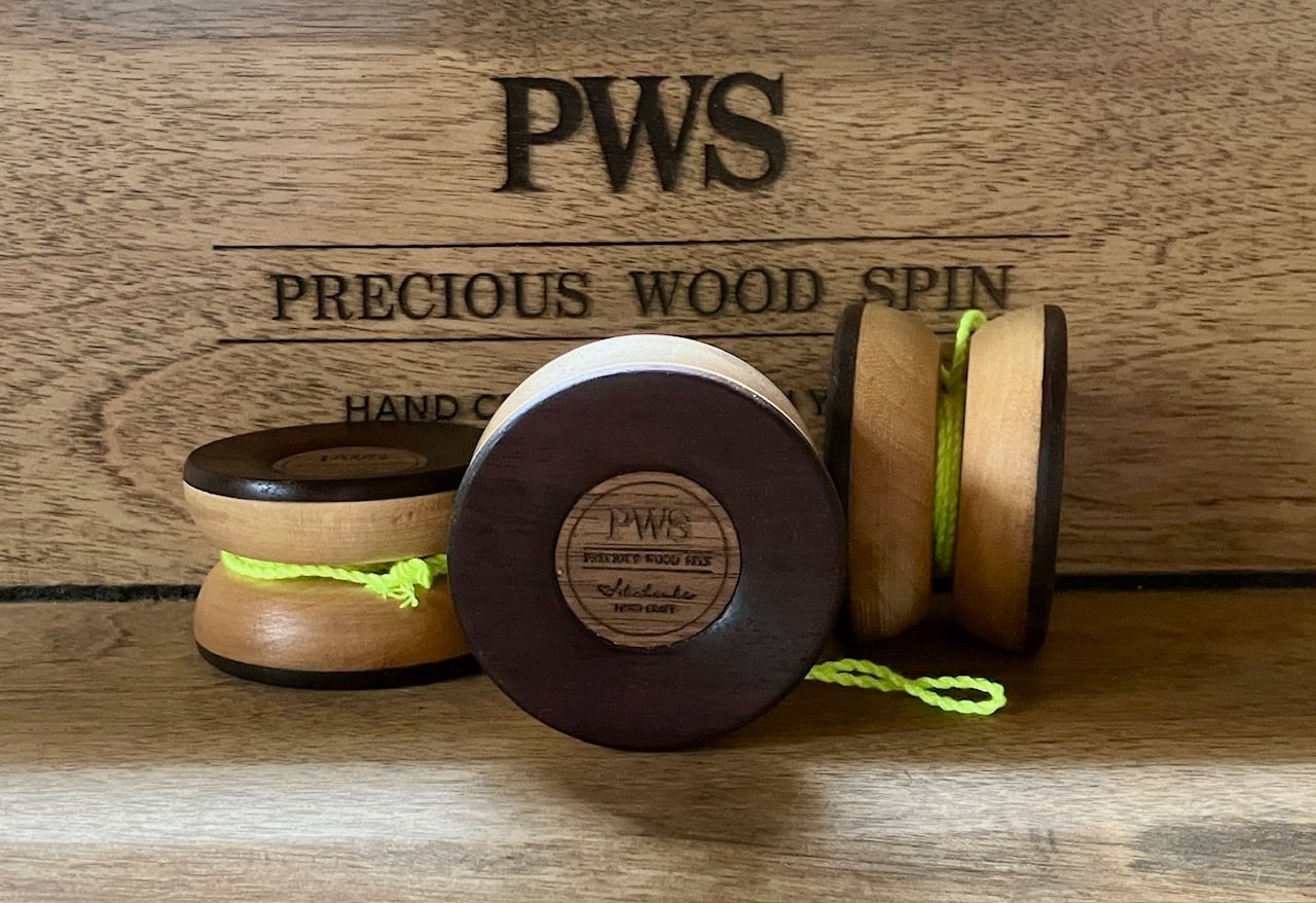 銘木ヨーヨー 「PWS」インディアンローズウッド×イエローバーチ
