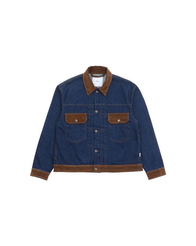 【#Re:room】SUEDE-TRIM DENIM JACKET［REJ150］
