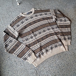 ARROW ラミー混 総柄アクリルセーター used [310090]