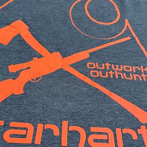 【Carhartt】2XL ビッグシルエット ワンポイント バックプリント ビッグロゴ ポケットTシャツ ポケT カーハート ダークグレー 半袖 夏物 US古着