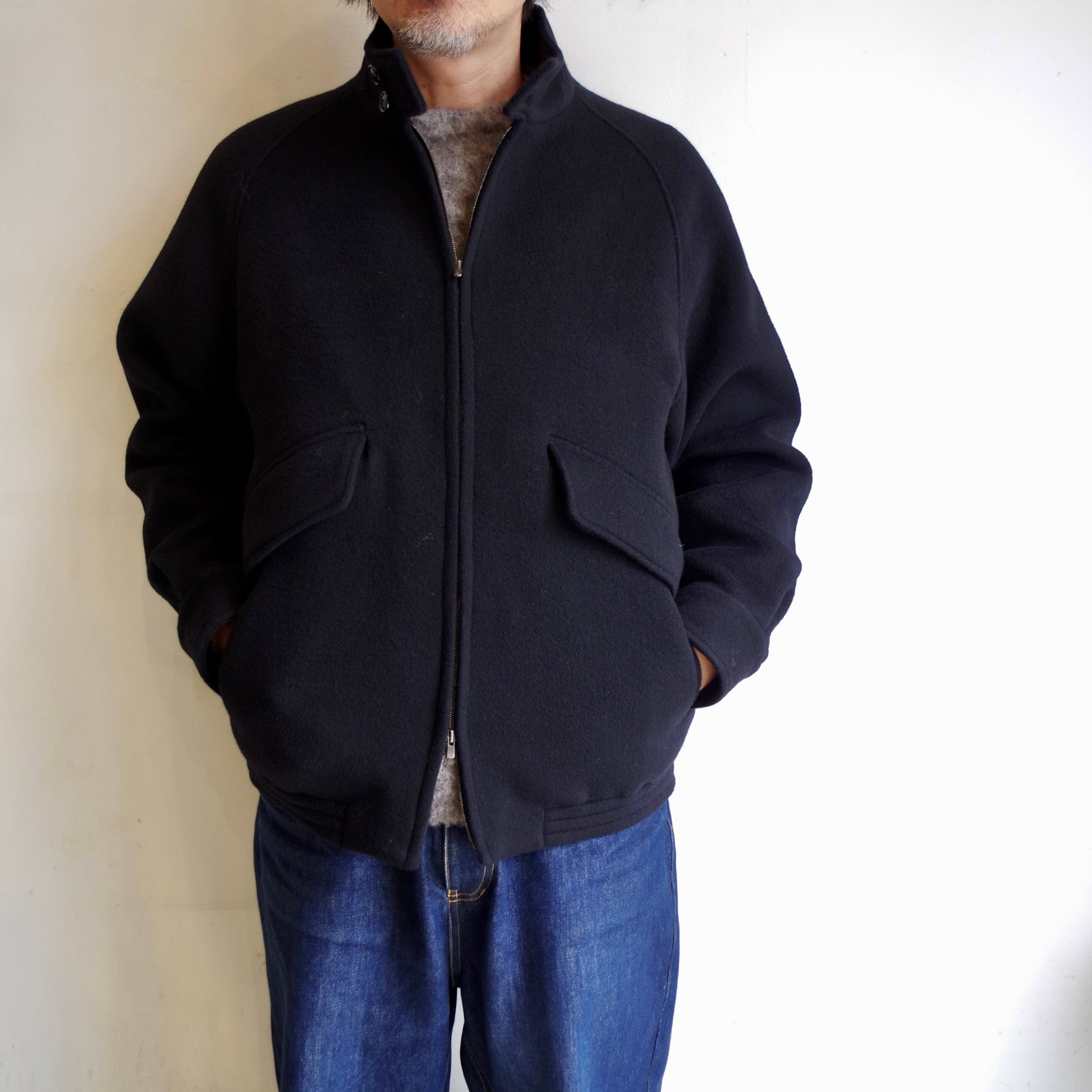 comm.arch. Victorian Wool Harrington Jacket Blackout | 1F Store