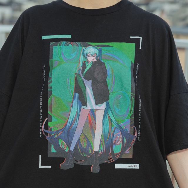 【11月上旬お届け予定】初音ミクTシャツ「GAZE」 Art by 八三