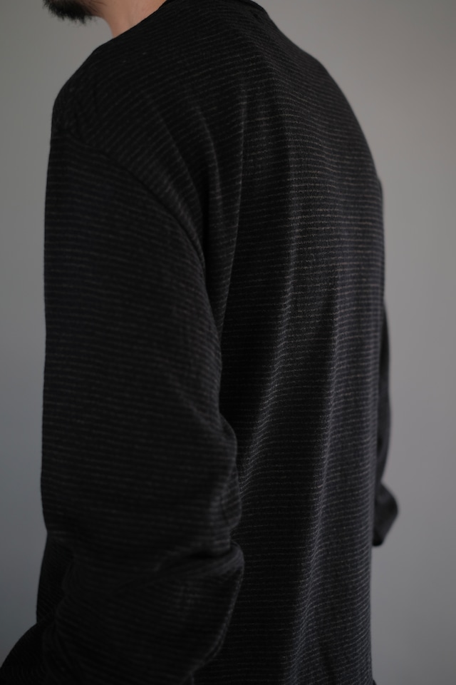 ULTERIOR / SUPER FINE WOOL COTTON CUT-OFF P/O (BORDER STRIPE)
