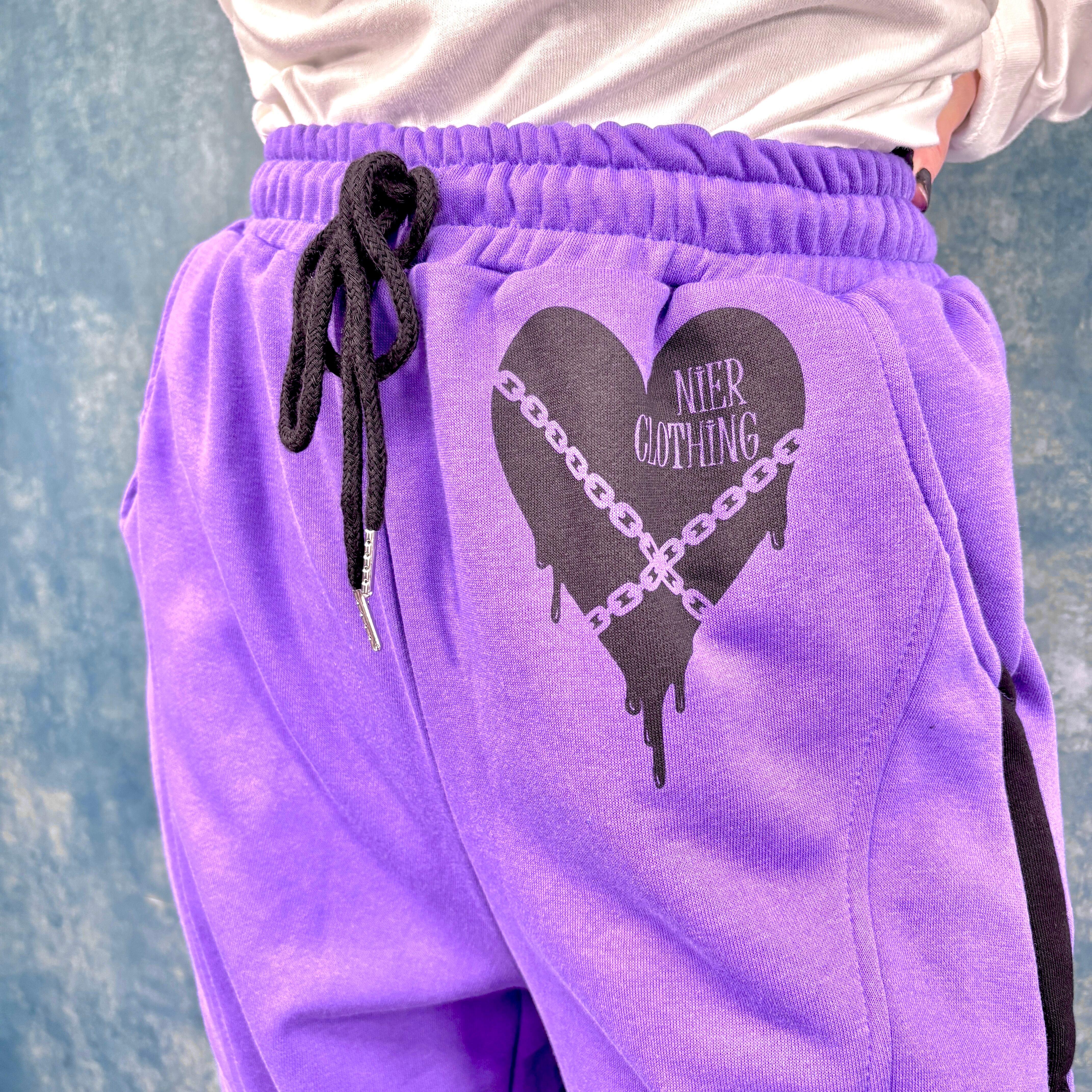 ZIP SLIT PURPLE WIDE PANTS【CHAIN HEART】 | NIER CLOTHING