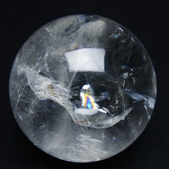 水晶 丸玉 虹入り 58mm スフィア 置物 水晶玉 一点物 151-8795