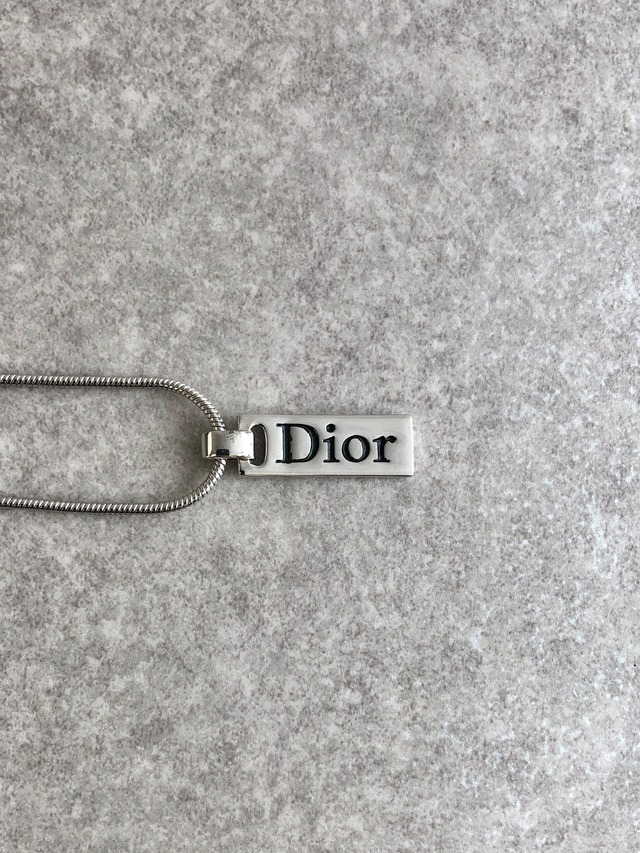 Christian Dior クリスチャン ディオール ネックレス シルバー プレートロゴ vintage ヴィンテージ オールド a8e74p