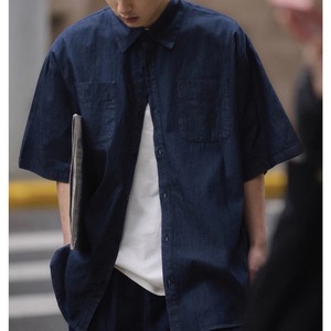 Oversized utility denim shirt 1022