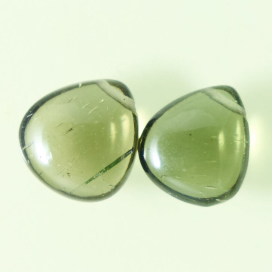 【稀少石】(ペア) モルダバイト 4.00ct/マロン/穴あり【チェコ共和国】nmom-0012