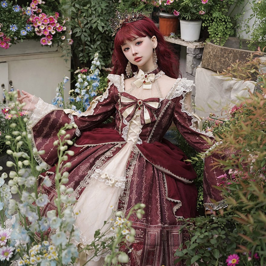 ドレス風ロリータワンピース♡お出かけや女子会、撮影会、お茶会に