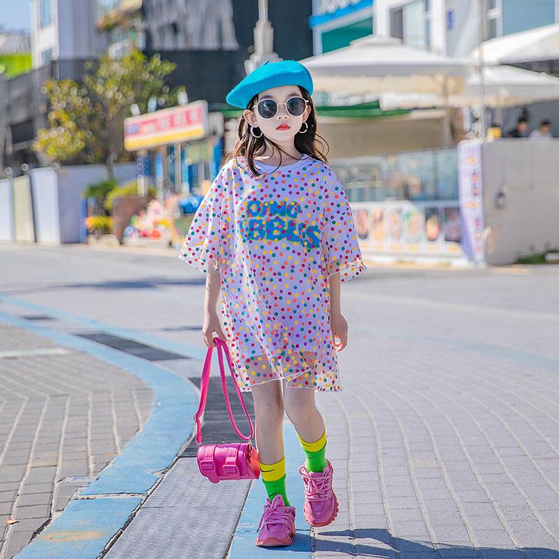 サマースプリングルーズ水玉 コットン 春物 夏物 ドレス スカート トレンディボーイ12127608818