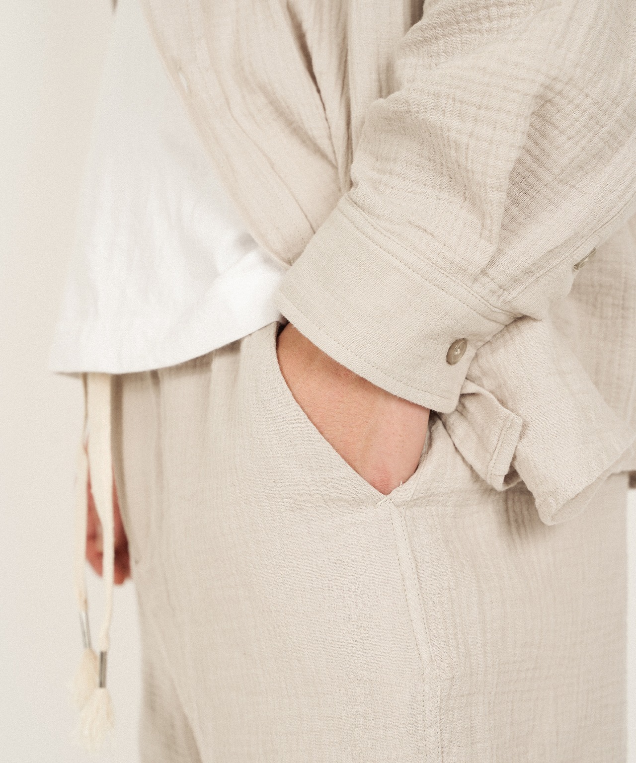 【#Re:room】W GAUZE SHORTS［REP293］