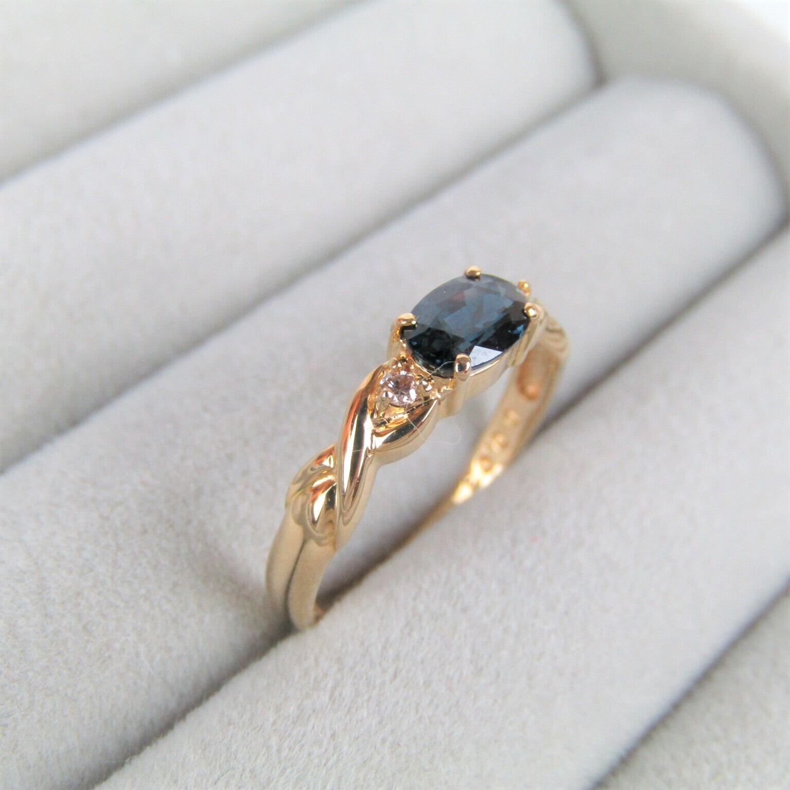 N1879 最高級 天然 サファイア ダイヤモンド 金 K18 リング 指輪  