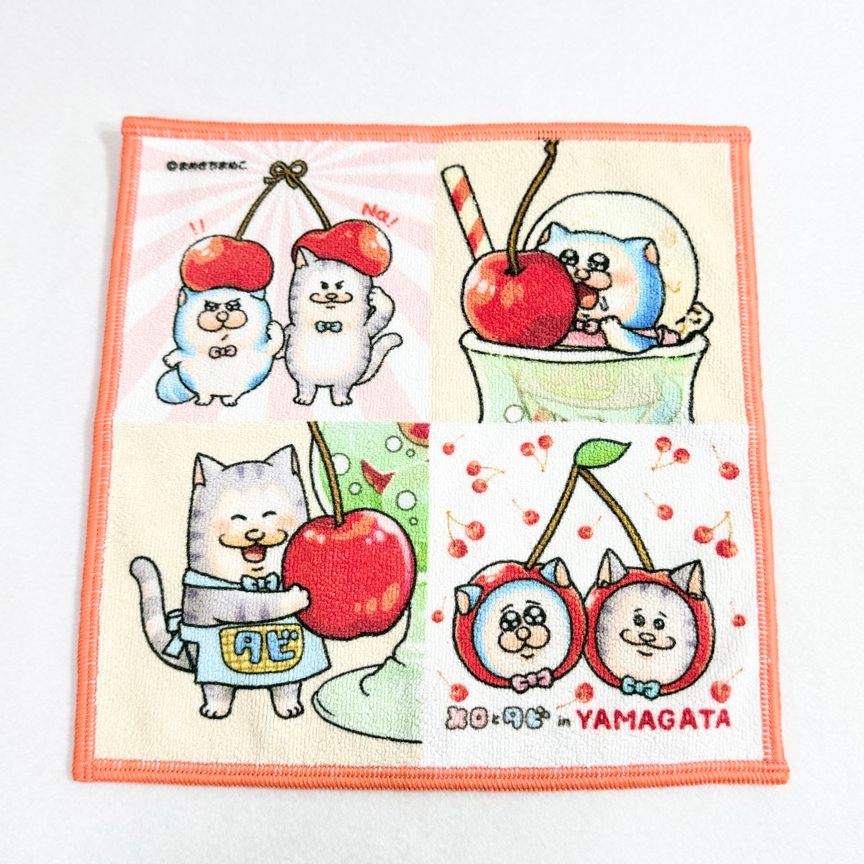 メロとタビ山形 さくらんぼ ハンカチ | TORCH-Online Shop-