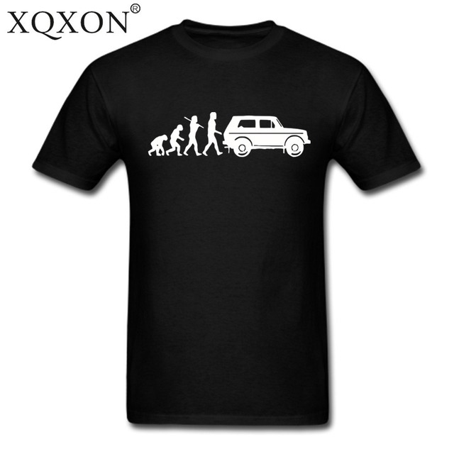 Xqxon高品質tシャツ夏新しいデザイン進化lada車の男性tシャツトップスd26