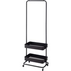 ハンガーラック コートハンガー ワゴン ハンガー コート掛け 衣類収納 収納家具 ポールハンガー スチール キャスター付き ストッパー付き 高さ調整可能 2段トレー 高さ150 高さ175 棚付き シンプル ディスプレイ グリーンスタンド 新生活 ブラック グレー ホワイト