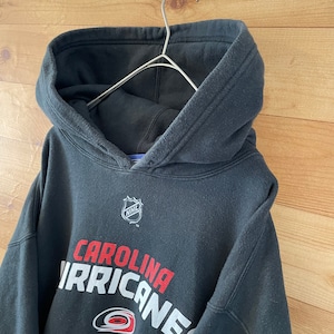 【Reebok】NHL アイスホッケー Carolina Hurricanes ロゴ プルオーバー パーカー L アメリカ古着