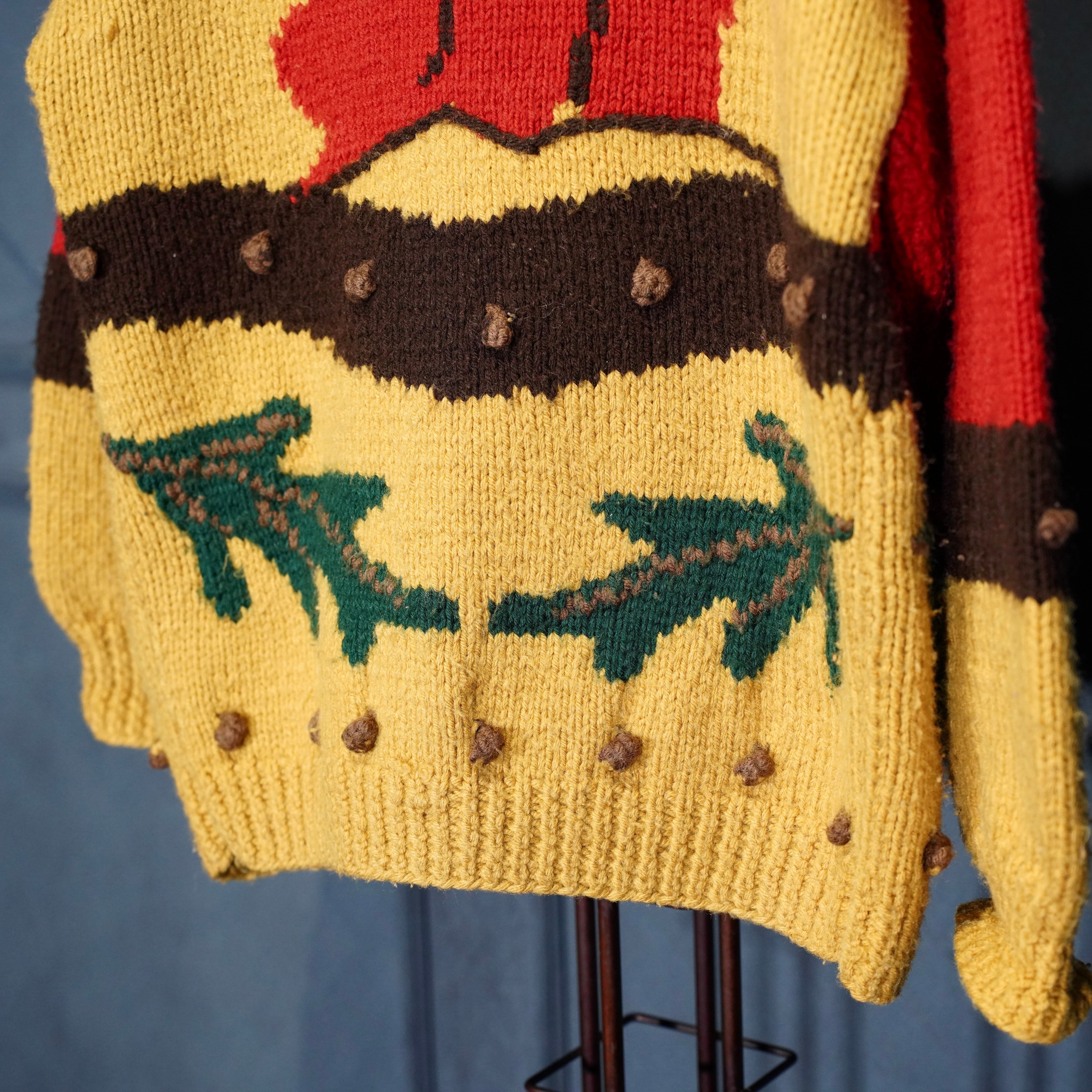 USA VINTAGE SQUIRRE DESIGN KNIT CARDIGAN/アメリカ古着りすデザイン