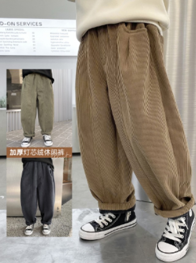 2025春入荷★子供服　キッズ　カジュアル系  厚手  ズボン　  ロングパンツ 　110-170CM  2色