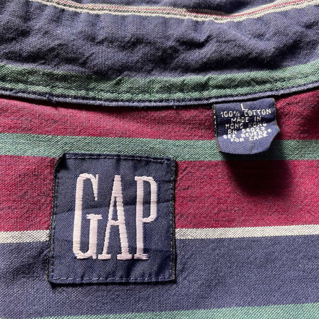 90年代 OLD GAP オールドギャップ ストライプ柄 ボタンダウンシャツ 