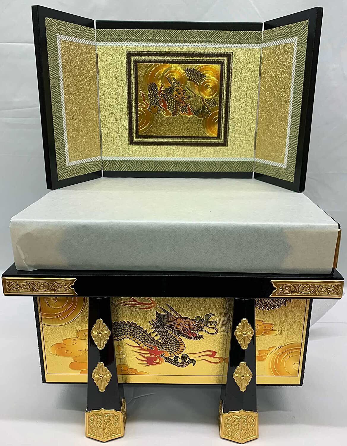 五月人形 兜 7号 伊達政宗公兜セット 装飾金具付収納台付 金屏風 弓